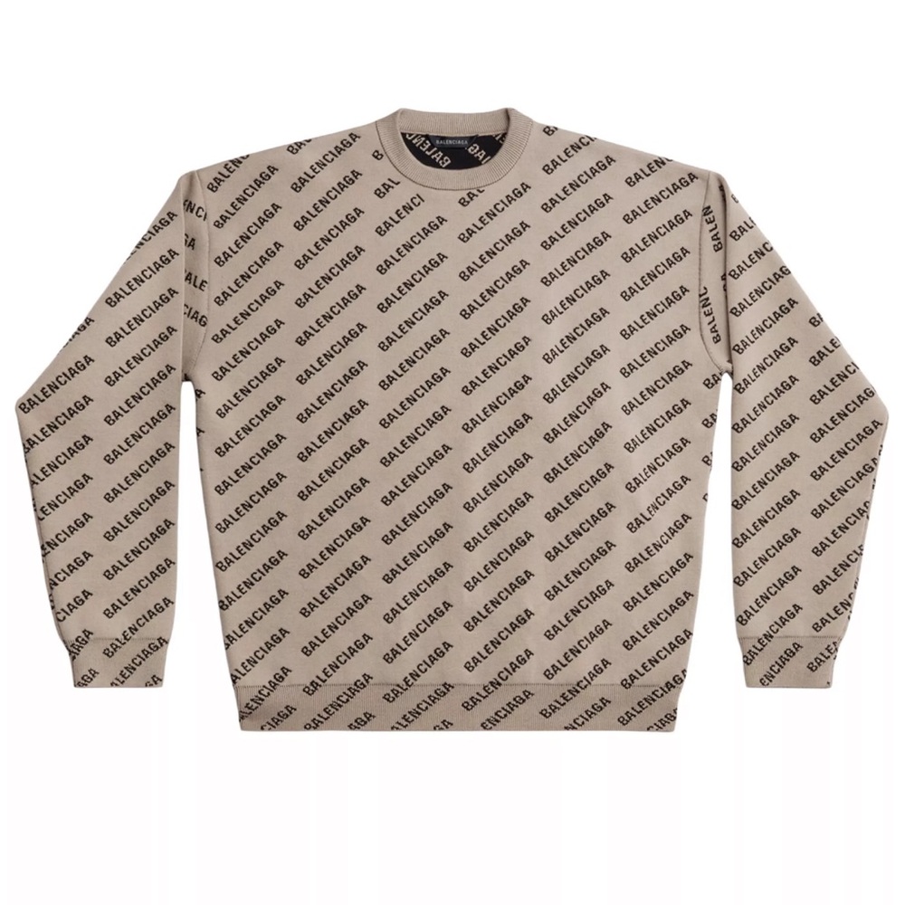 Balenciaga Mini Allover Logo Sweater - NEW no tag - From Saks Fifth Avenue